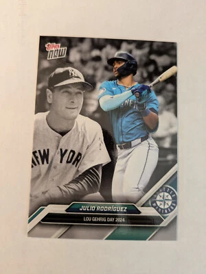 2024 TOPPS NOW LOU GEHRIG DAY WITH JULIO RODRIGUEZ - Image 1 of 2