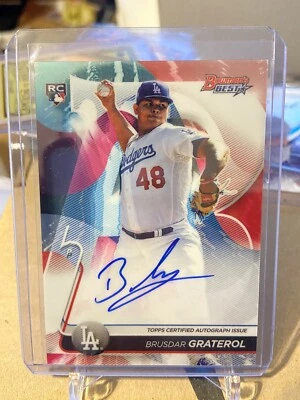2020 Bowman’s Best Brusdar Graterol Refractor Auto Rc Dodgers - Image 1 of 2