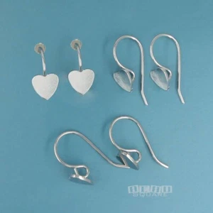 6 pendientes de alambre francés de corazón de plata de ley de 6 mm con lazo abierto de 13 mm/18 mm #33524 - Imagen 1 de 1