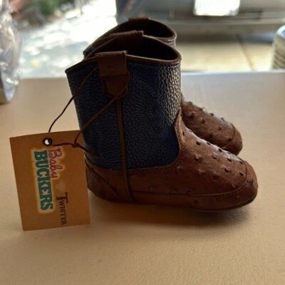 Twister - Botines Western Infantil Imitación Avestruz (Azul) Talla 1-2 Foto 1 de 4