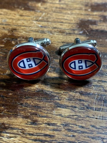 New (1 Pair) Montreal Canadiens Cufflinks Cover