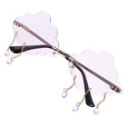 Sunglasses with Tassel, Purple Disco Glasses for Women/Men