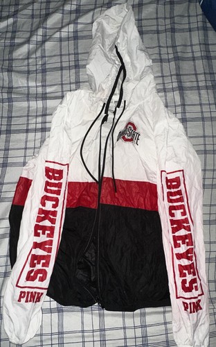 UNDERCOVER Victoria’s Secret PINK Collegiate Ohio State XS Womens Jacket rain Small Tear