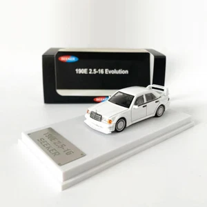 HKM 1:64 Model Car Benz 190E W201 EVO Alloy Die-Cast Vehicle Collection - White - Picture 1 of 7