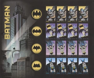 Hoja de Estampillas de USPS DC Comics Batman Serie Animada Dibujos Animados Película Panel de Arte Estampillada sin montar o nunca montada - Imagen 1 de 2