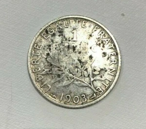 MONNAIE ANCIENNE DE 1F SEMEUSE EN ARGENT 1903 - Picture 1 of 3