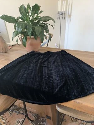 NUEVO CON ETIQUETAS Falda Eileen Fisher Terciopelo Negro Arrugado Línea A C/L Talla XL PRECIO DE VENTA SUGERIDO POR EL FABRICANTE $298 Foto 1 de 4