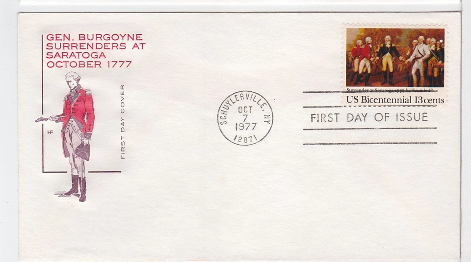 TurtlesTradingPost- Surrender at Saratoga 1977 #1728 FDC- House of Farnam Cachet - Image 1 of 1