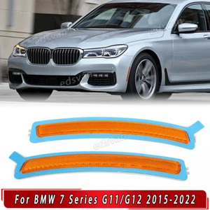 Pair Bumper Marker Reflector Light For BMW 7 Series G11/G12 740i 750i 2015-2022 - Picture 1 of 12