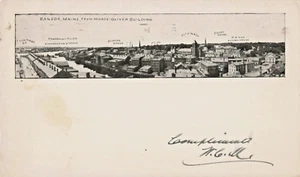 Postcard ME Bangor Maine-Panoramic View from Morse-Oliver Bldg-Antique c1905 C20 - Picture 1 of 4