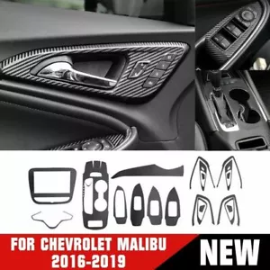 For Chevrolet Malibu 2016-2019 Carbon Fiber Interior Decor Kits Trim Sticker X21 - Foto 1 di 8