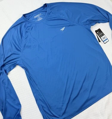 Speedo Swim Shirt Top Mens Size XL Blue Quick-Dry UPF 50+ Long Sleeve NWT - Image 1 of 4