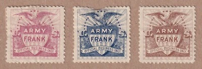 1898 UNITED STATES LOCAL ARMY FRANK SPANISH AMERICAN WAR RED, BLUE & BROWN 017Y7 - Image 1 of 4