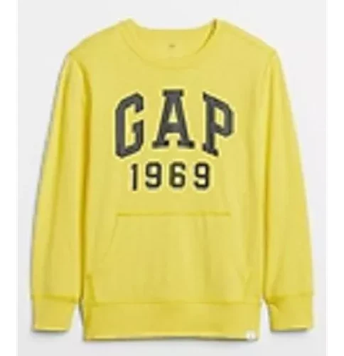 Gap Kids размер большой большой логотип кенгуру карман длинным рукавом рубашка - желтый - Изображение 1 из 1