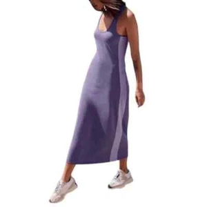 Johnny Was Calme Two Tone Purple Stripe Racer Back Maxi Dress Sz S NEW - Picture 1 of 6