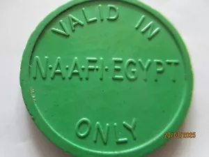 BRITISH MILITARY PLASTIC NAAFI TOKEN FOR WW2 USE IN EGYPT - Picture 1 of 7