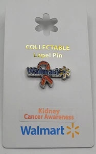 Walmart Limited Collectable Metal Kidney Cancer Awareness Ribbon Pin - Picture 1 of 3