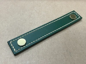 Turnstyle Designs Racing Green BUTTON STITCHED STRAP  Cabinet Handle 96mm U1187 - Picture 1 of 11