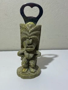 APRIBOTTIGLIE VINTAGE INTAGLIATO TIKI DIO RESINA BAR LUNGHEZZA 5"1/2 POLLICI - Foto 1 di 5