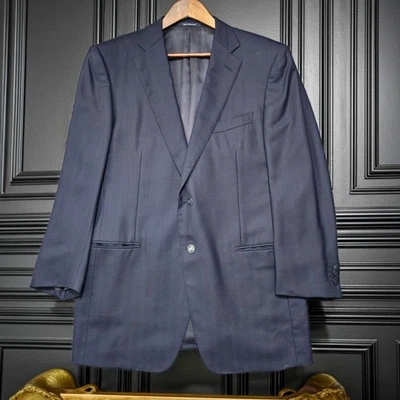Ermenegildo Zegna Su Misura 54R (44L) темно-синий шерсти шелк блейзер куртка | роскошь Exec - Изображение 1 из 4