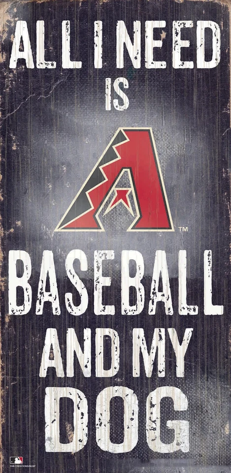 Arizona Diamondbacks Sign Wood 6x12 Baseball and Dog Design Special Order - Image 1 of 1