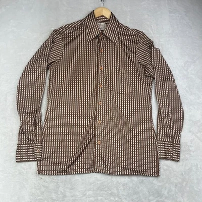 Vintage Arrow Sportswear Scrambler Geometric Print Long Sleeve Button Up Shirt - Image 1 of 4
