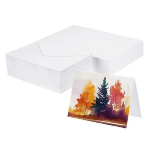 100 Pcs Straight Pure Cotton Paper with Envelopes White 10x7-Inch - Picture 1 of 5
