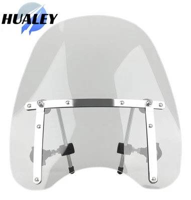 For Honda Kawasaki Suzuki Yamaha Harley 18"x16" Windshield 7/8'' 1'' Handlebar - Image 1 of 4