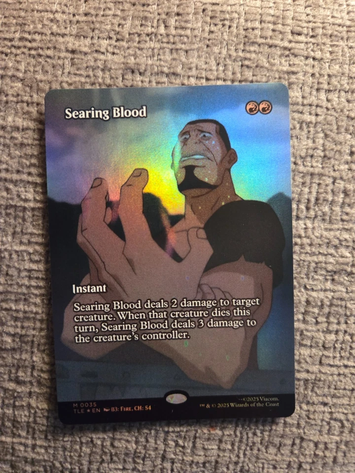 SEARING BLOOD ~ NM ~ MTG Magic- 0035 TLE Avatar BORDERLESS FOIL - Image 1 of 1