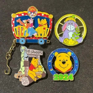 Disney Winnie the Pooh Pin Badge Set Eeyore Tigger Piglet Limited Edition - Picture 1 of 6