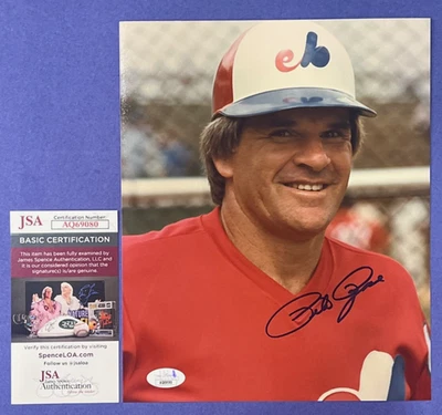 Pete Rose Signed 8x10 Photo Montreal Expos JSA COA AQ69080 - Image 1 of 3