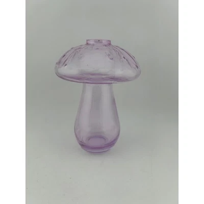 Jarrón de vidrio púrpura para setas pequeño novedad decoración del hogar acento Foto 1 de 3