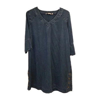 Soft Surroundings Dress Women's Plus Size 1X Positano Getaway Blue Lyocell VGUC  - Image 1 of 4