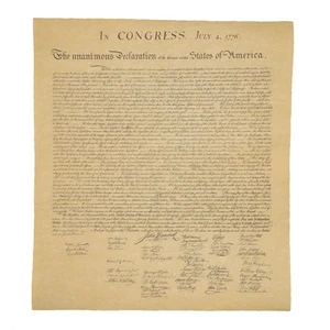 US Declaration of Independence Historical Document on Antiqued Parchment Paper - Picture 1 of 1