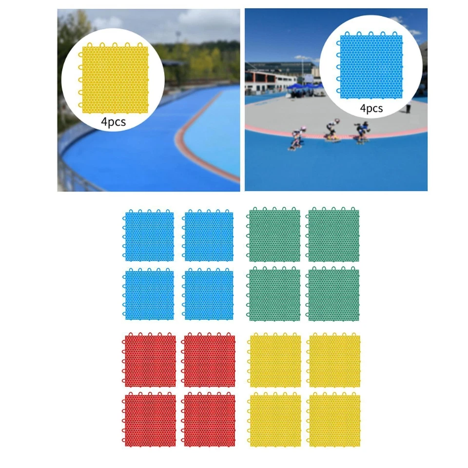 4 Pieces Synthetic Ice Tiles Hockey Floor Mat Skate Floor Tiles - Bild 1 von 1