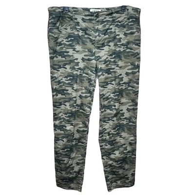 Orvis Camouflage Pants Womens Size 14 Olive Green Tan Casual Trousers Zip Up - Image 1 of 4