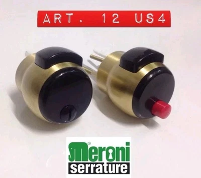 MANIGLIA A SERRATURA MERONI PREMI E APRI NOVA ART. 13 ORO SATINATO US4 IN OTTONE - Immagine 1 di 4