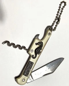 VINTAGE SEEPFERDCHEN FLORIDA SOUVENIR FLASCHENÖFFNER KORKENZIEHER TASCHENMESSER + BONUS - Bild 1 von 8