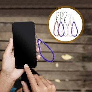 5szt Smycze telefoniczne bez poślizgu Kryształowe koraliki Lista ręczna - Zdjęcie 1 z 12