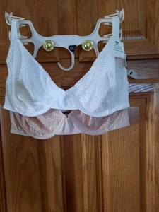 NWT 2~Anne Klein Full Figure Unlined T-Shirt Bras 38D Lace – 2 Pack New - Picture 1 of 5