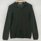 ADOLFO DOMINGUEZ Sweater Mens M Cotton Viscose Polo Long Sleeve Pullover Green