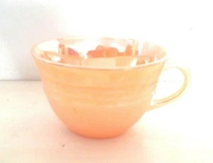 Taza/taza de café acanalada Fire King-Peach Lustre-3 bandas 2 1/4" de alto 3 3/4" D - Imagen 1 de 5