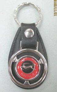 Red IMPALA 1226 Chevrolet Mini Steering Wheel Leather Key Ring 1978 79 80 1981 - Picture 1 of 4