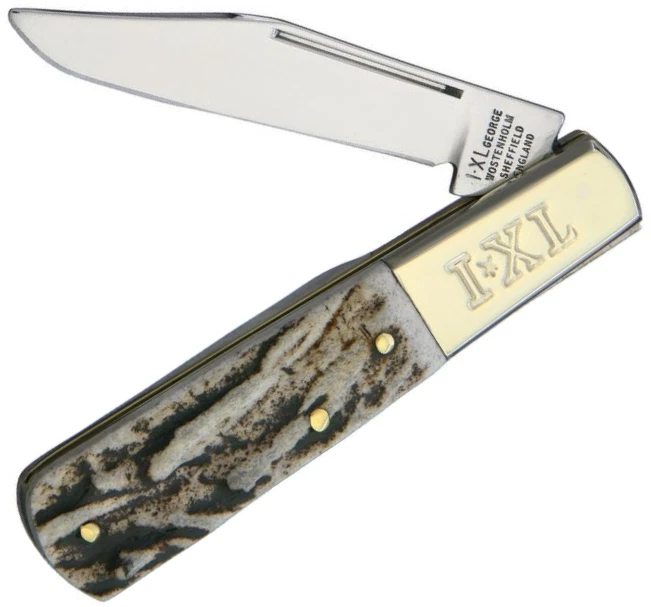 IXL Barlow Folding Knife Mirror Finish Stainless Steel Clip Blade Stag Handle - Image 1 of 1