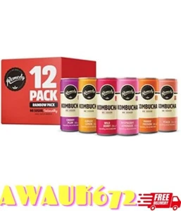 Remedy Kombucha Tea - Rainbow Mixed Pack - Sparkling Live Cultured Drink 12x250m - Picture 1 of 6