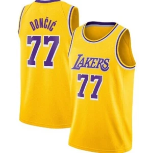 Luka Doncic #77 Lakers Yellow Men's On Court Replica Jersey - Picture 1 of 1