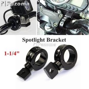 Pair 1 1/4'' Headlight Spot Fog Light Mount Clamp Bracket For Highway Crash Bar - Picture 1 of 8