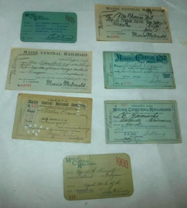 1891 to 1909 Maine Central Railroad Passes - Picture 1 of 11