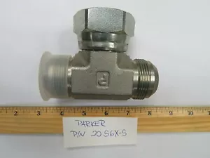  Parker Swivel Nut Branch Tee,37 Deg Flare x 37 Deg Swivel,1 1/4'', P/N 20 S6X-S - Picture 1 of 3