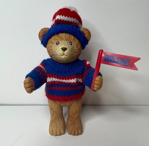Russ 1993 NFL Buffalo Bills Jointed 5" Bear w/Red White Blue Sweater Hat Cover